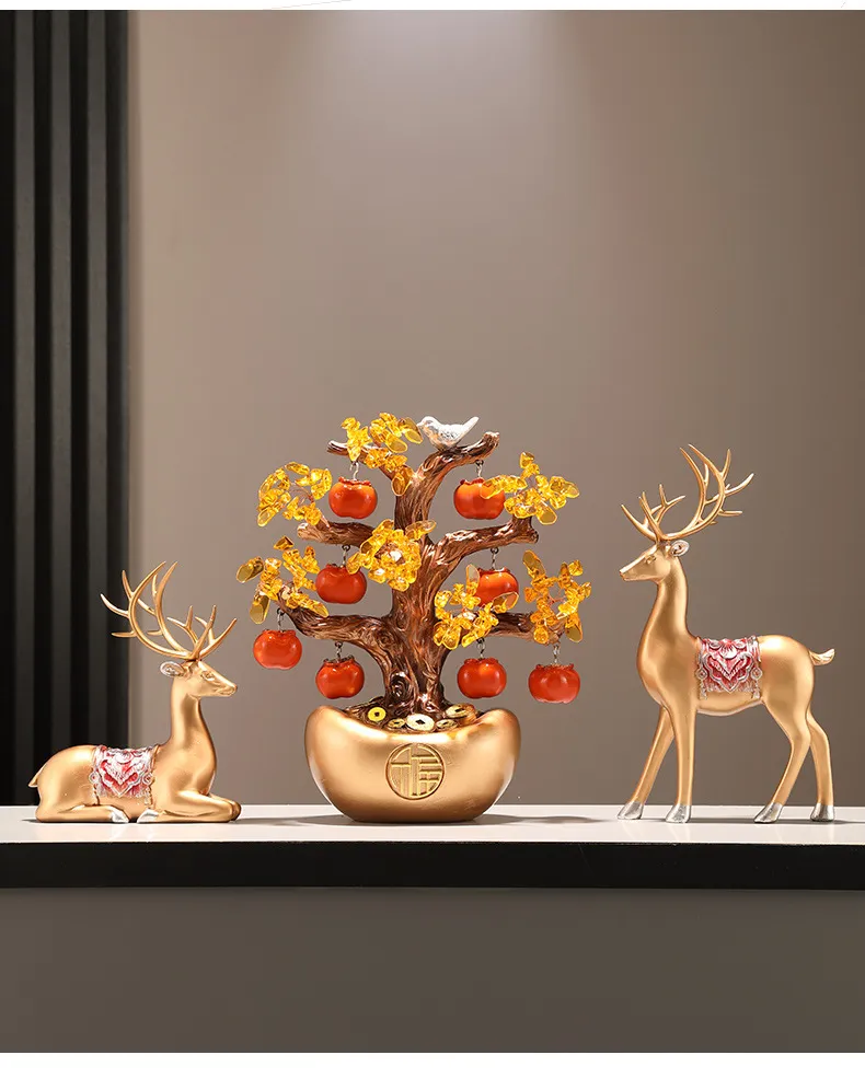 Lucky Persimmon Crystal Rich Tree Ornaments