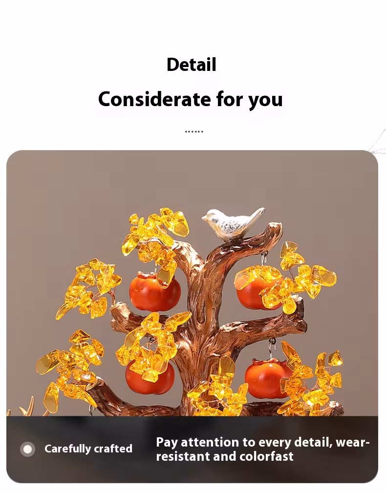 Lucky Persimmon Crystal Rich Tree Ornaments