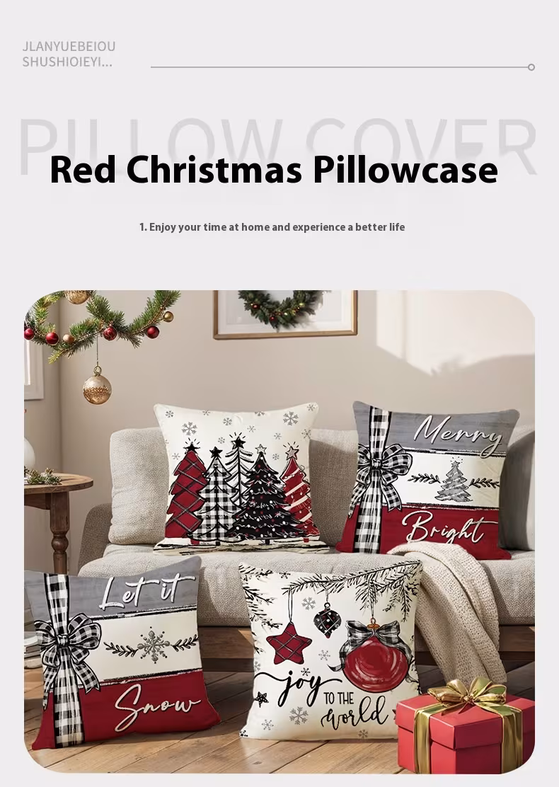 Christmas Cushion Cover Pillowcase Merry Christmas Decor For Home Xmas Ornament Happy NewYear Gift
