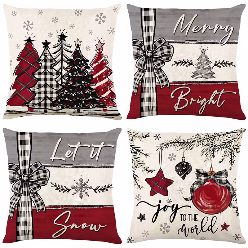 Christmas Cushion Cover Pillowcase Merry Christmas Decor For Home Xmas Ornament Happy NewYear Gift