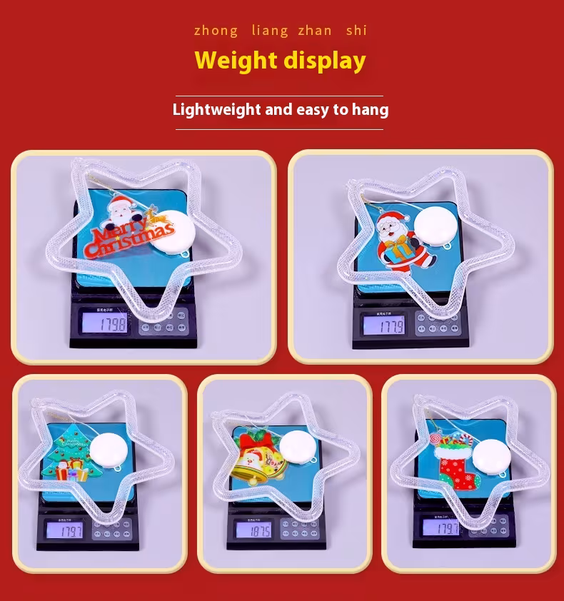 Christmas Pendant Decoration Christmas Atmosphere Led Lights Led Christmas Star Light Decoration For Window Door For Holiday