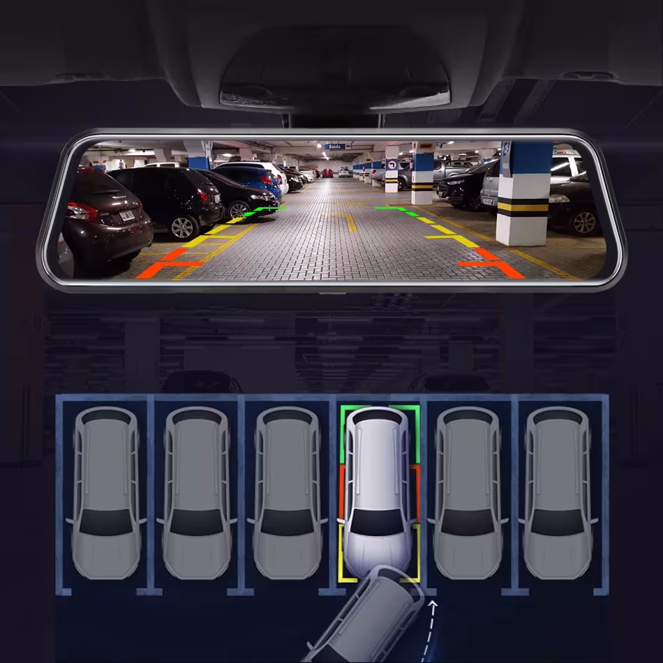 HD 1080p Dual Lens Rearview Mirror Recorder