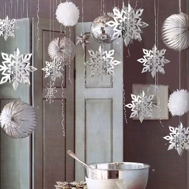 Christmas Atmosphere Snowflake Paper Hanging Charm
