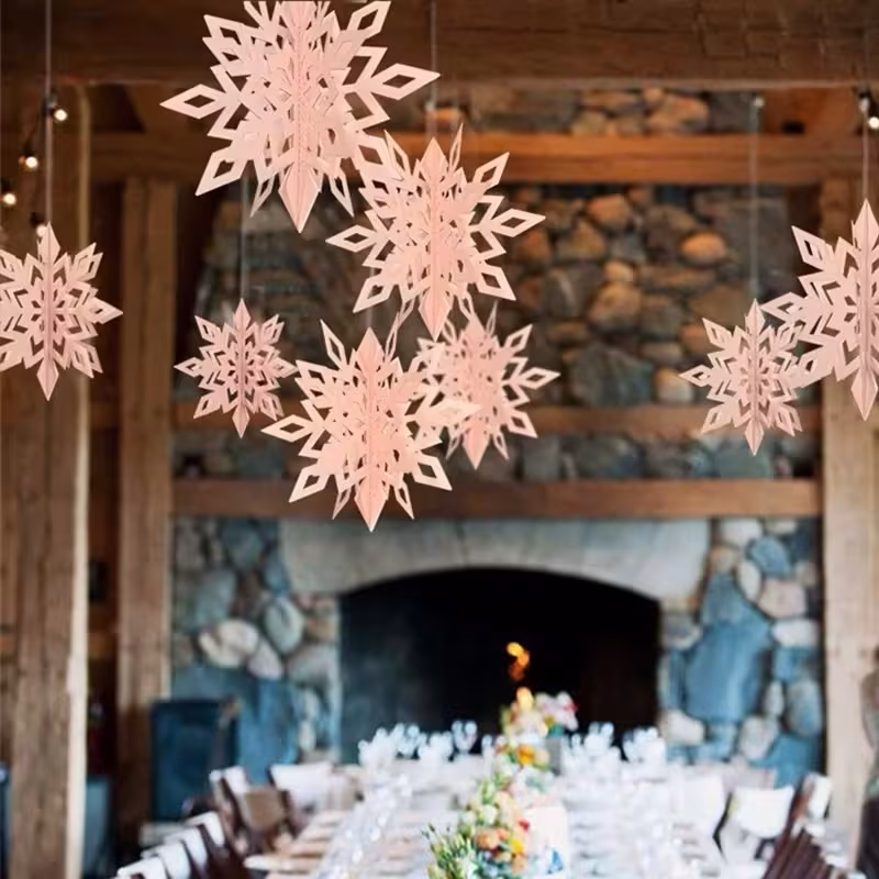 Christmas Atmosphere Snowflake Paper Hanging Charm