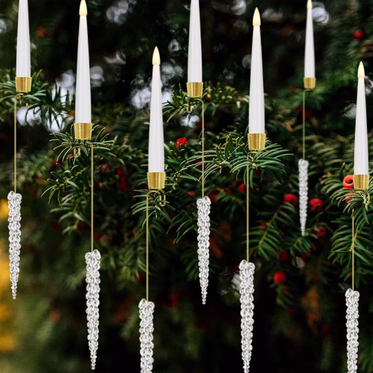 Christmas Candle LED Indoor Holiday Christmas Tree Ornaments Festive Atmosphere Decoration Christmas Pendant