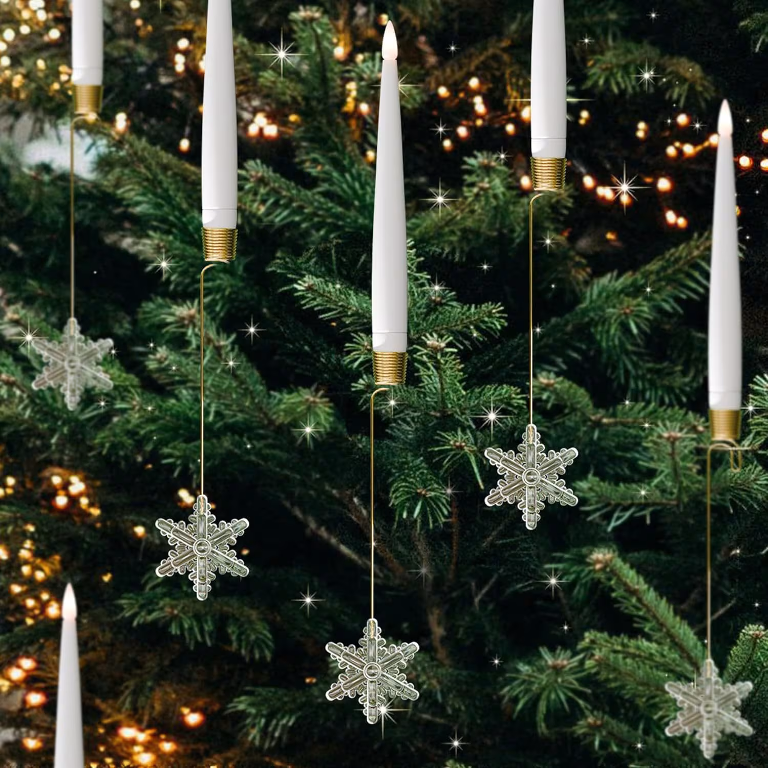 Christmas Candle LED Indoor Holiday Christmas Tree Ornaments Festive Atmosphere Decoration Christmas Pendant