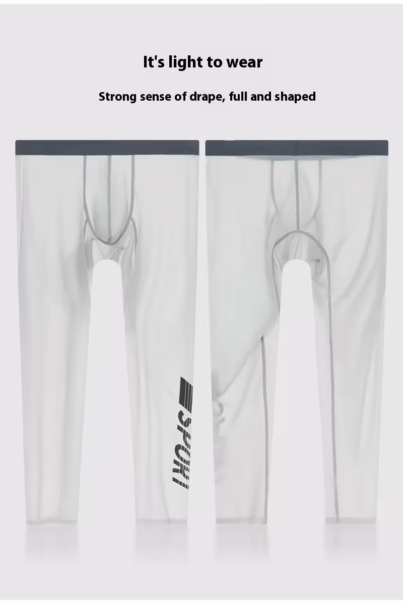 Ice Silk High Elastic Seamless Quick-drying Tight Ultra-thin Pajama Pants