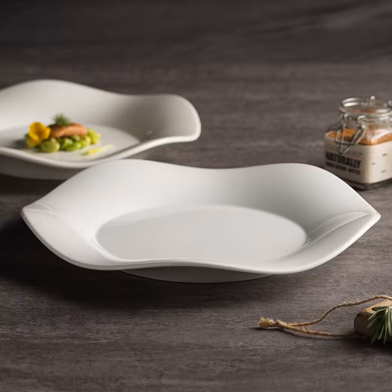 Creative Fashion White Pattern Light Plate