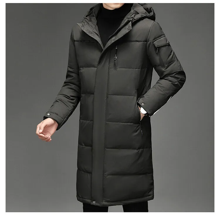 Down Jacket Fashion Long Stand-up Collar Zipper Thermal Cardigan Coat