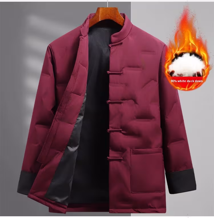 Chinese Tang Costume Down Jacket Chinese Style For Men Fall Winter Coat