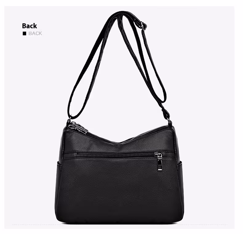 New Soft Leather Textured Crossbody Bag For Middle-aged People Women