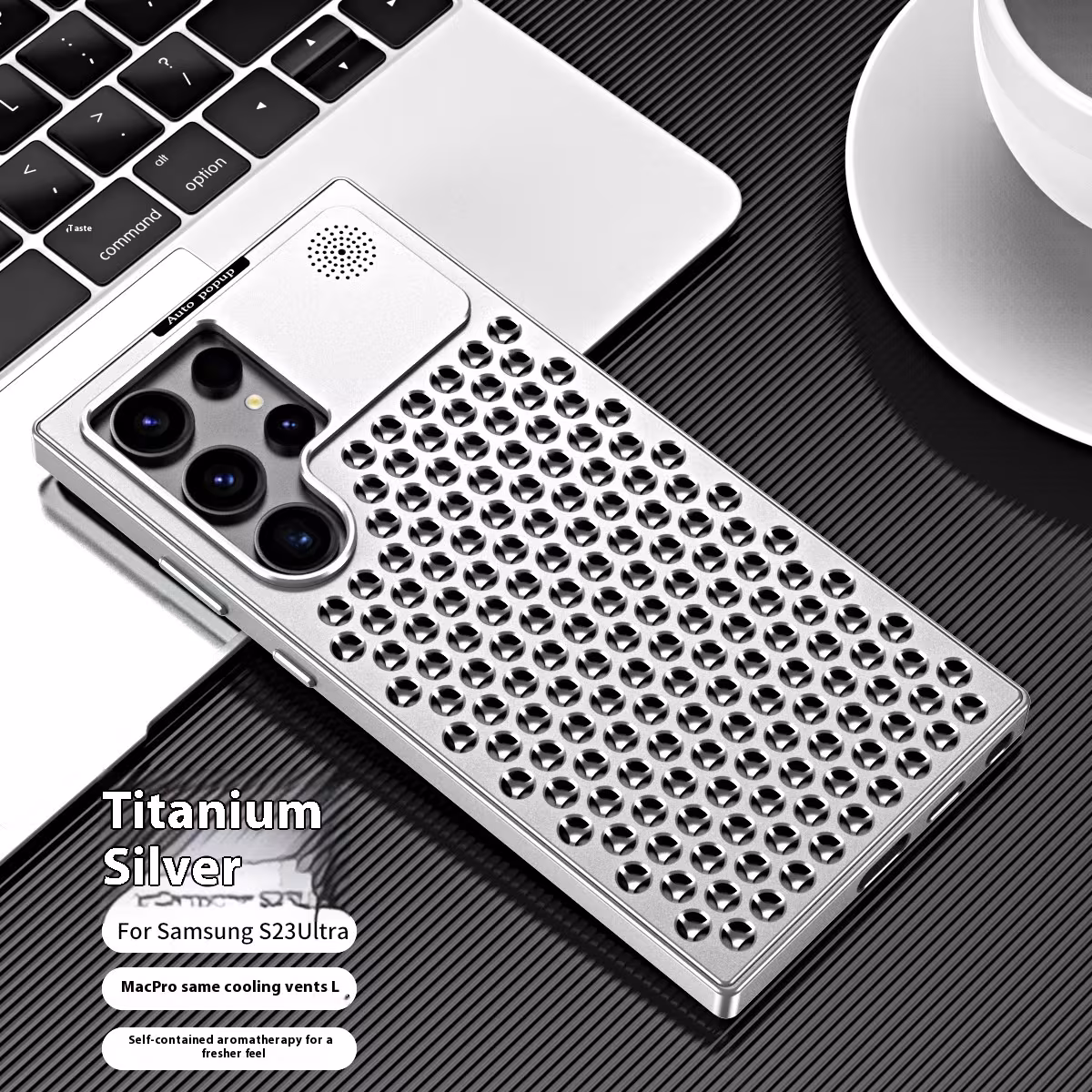 Spring Fastener Magnetic Suction Aluminum Alloy Heat Dissipation S24ultra Phone Case