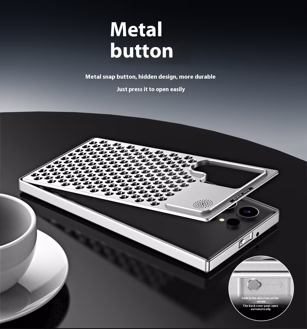 Spring Fastener Magnetic Suction Aluminum Alloy Heat Dissipation S24ultra Phone Case