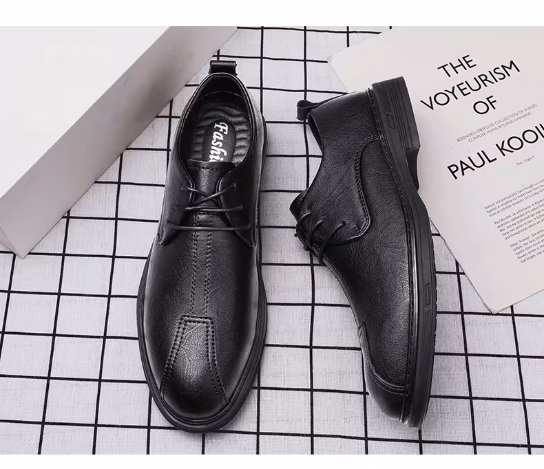 Plus Size Men's Casual Shoes Genuine Leather Lace-up Soft Bottom