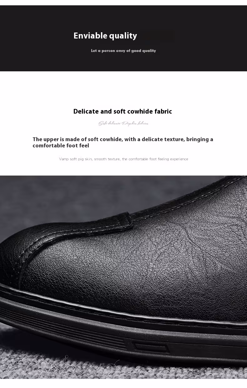 Plus Size Men's Casual Shoes Genuine Leather Lace-up Soft Bottom