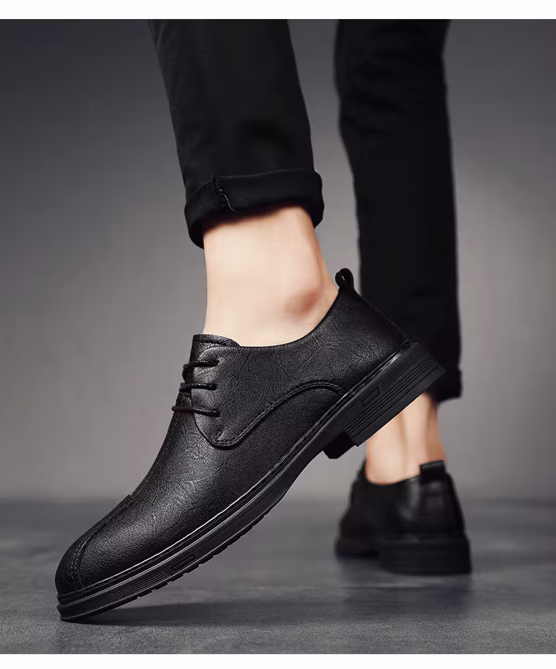 Plus Size Men's Casual Shoes Genuine Leather Lace-up Soft Bottom