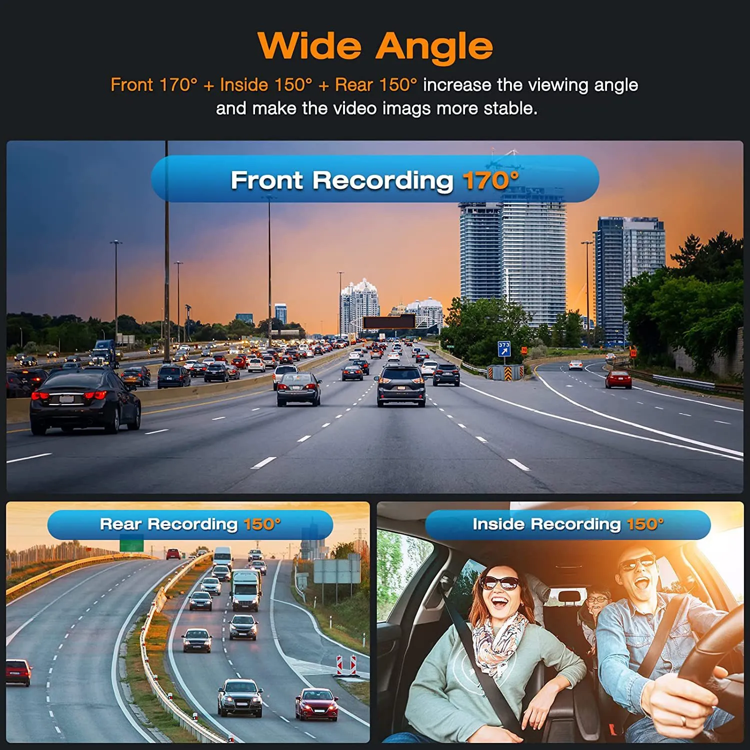 Three-record Driving Recorder HD Monitoring