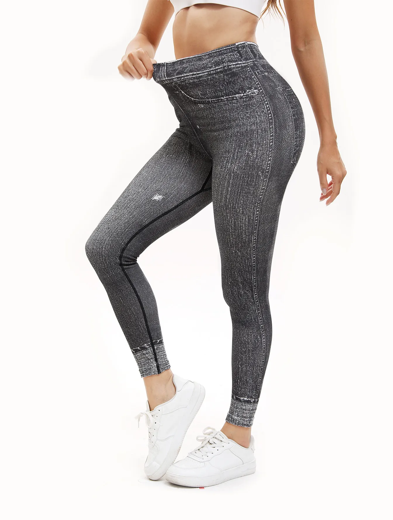 Retro Printed High Waist Tight Leggings Comfortable Stretch Sports Yoga Pants