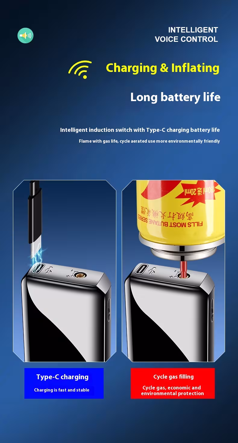 Voice-controlled Blow-and-blow Ignition Torch Lighter