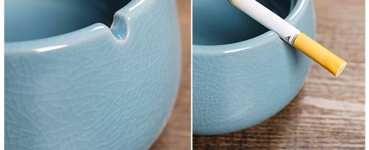 Household Prevent Fly Ash Creative Ceramic Ashtray With Lid