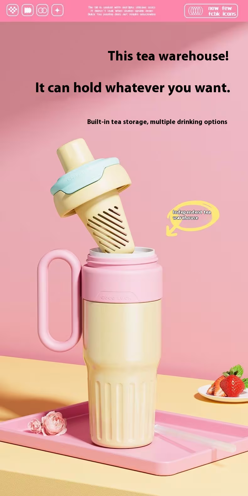 780ml Gradient Double Drink Thermal Cup Stainless Steel With Lid Coffee Cup Thermos Large Capacity Straw Cup For Male And Female