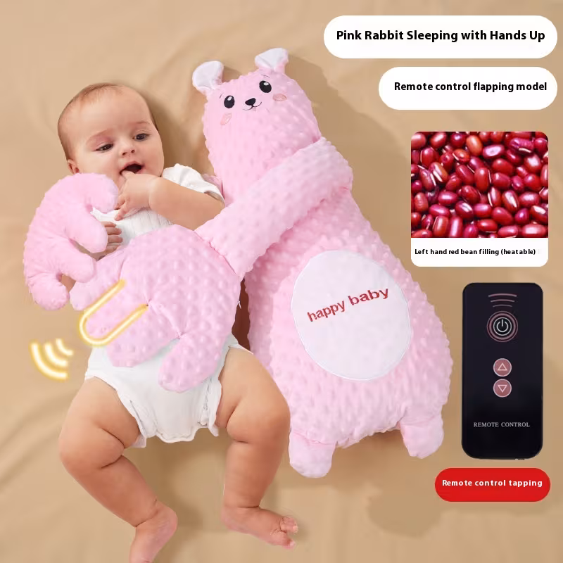 Infant Exhaust Pillow Hand Remote Controlled Soothing For Baby Sleep Cartoon Plush Toddler Comforting Hand