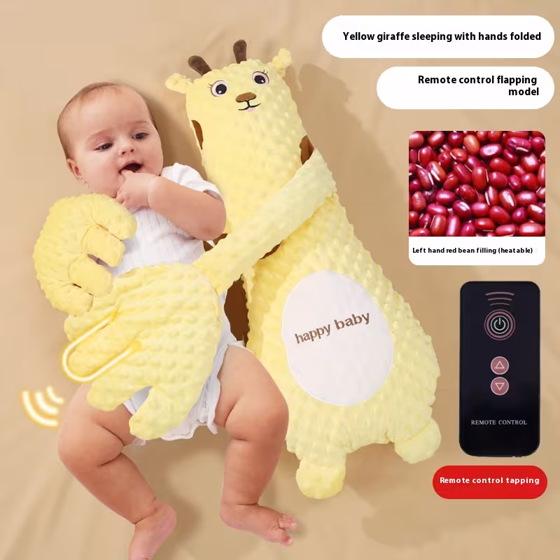 Infant Exhaust Pillow Hand Remote Controlled Soothing For Baby Sleep Cartoon Plush Toddler Comforting Hand