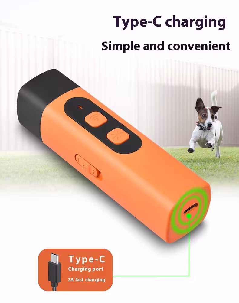 Pet Dog Repeller Ultrasonic Dog Training Device Rechargeable Anti Dog Bark Deterrent Device With LED Flashlight Pets Supplies