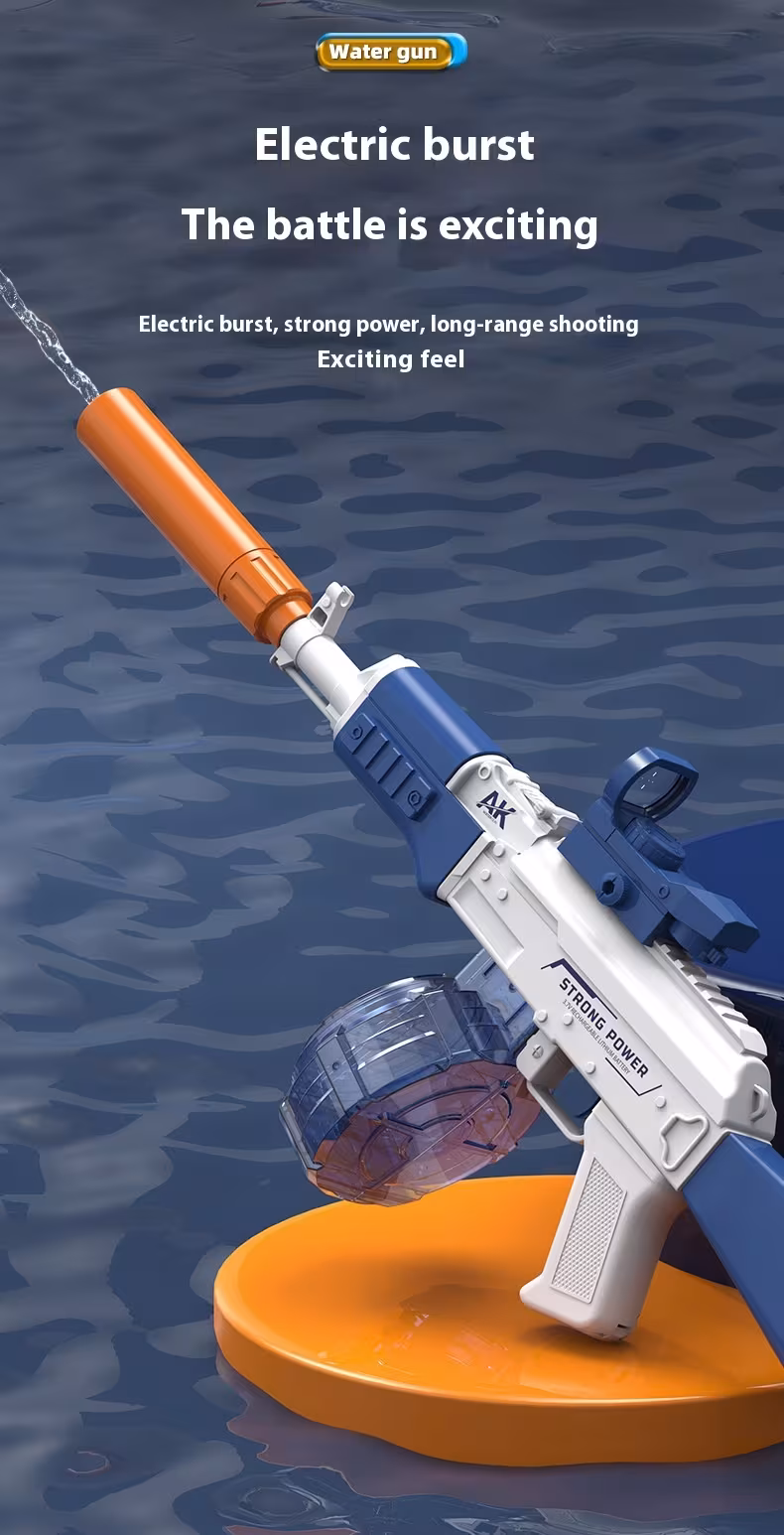 AK47 Electric Water Guns Fully Automatic Shooting Game Beach Entertainment Outdoor Beach Pool Gun Toys For Children Gift