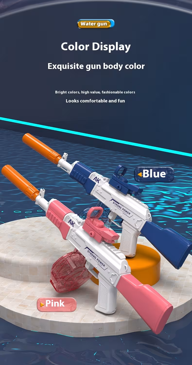 AK47 Electric Water Guns Fully Automatic Shooting Game Beach Entertainment Outdoor Beach Pool Gun Toys For Children Gift