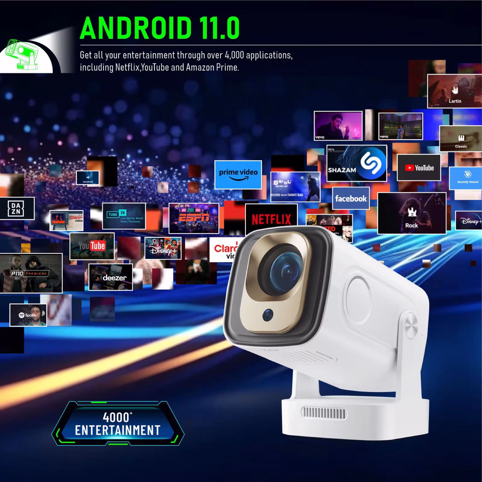 Auto Focus WIFI6 HD Home Projector