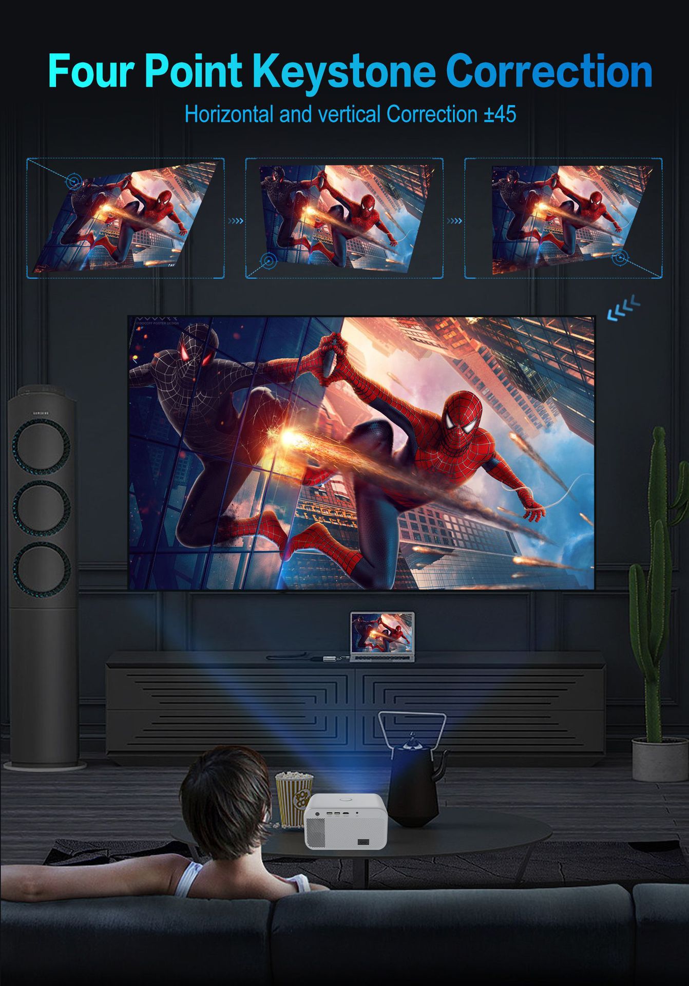 Home Office HD Projector 300 Lumen Electric Focus Projector