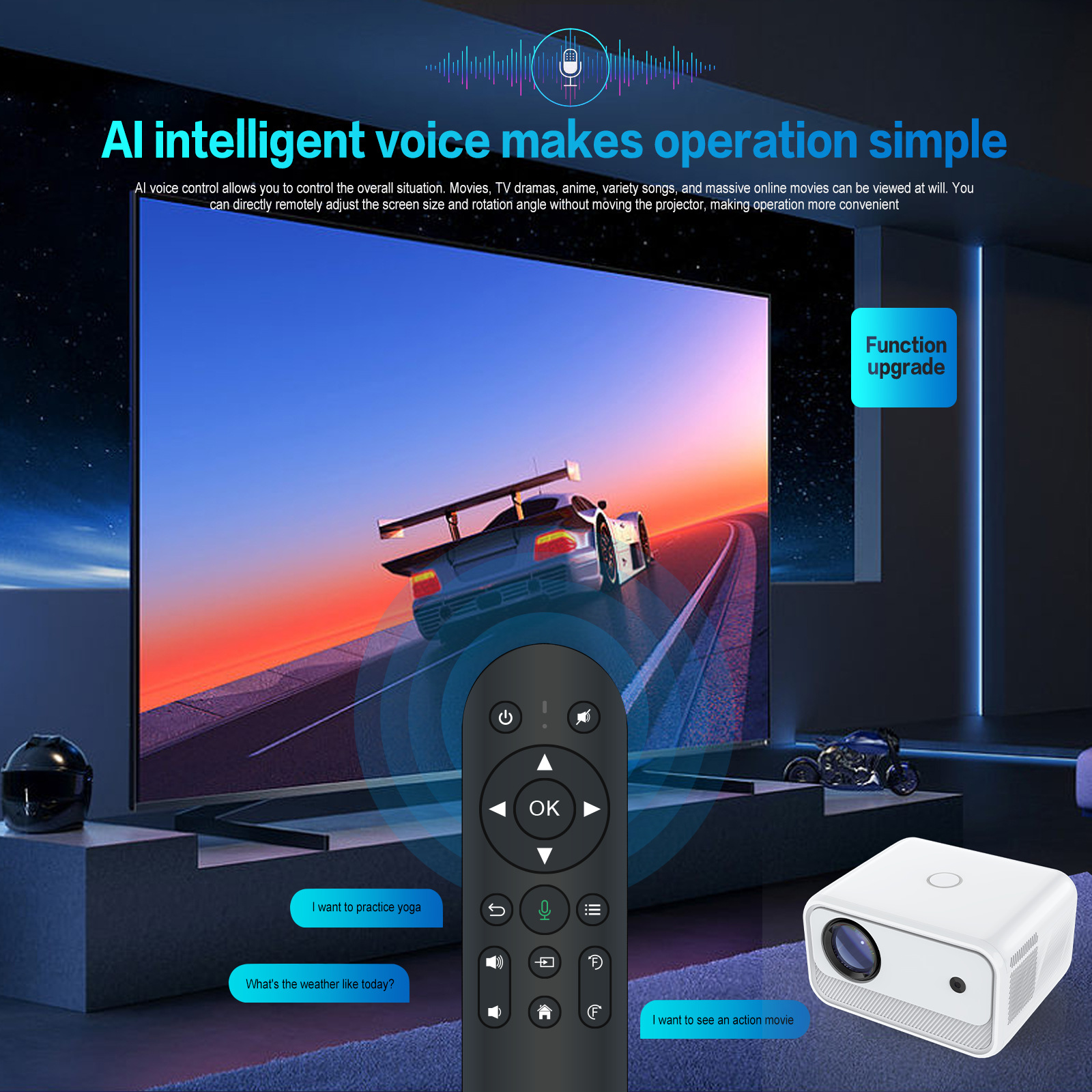 Home Office HD Projector 300 Lumen Electric Focus Projector