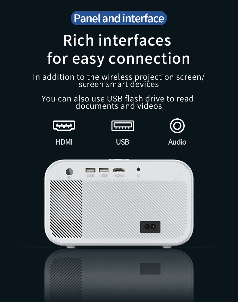 Home Office HD Projector 300 Lumen Electric Focus Projector