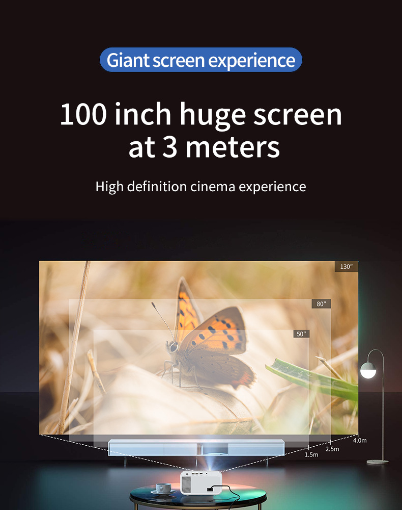 Home Office HD Projector 300 Lumen Electric Focus Projector