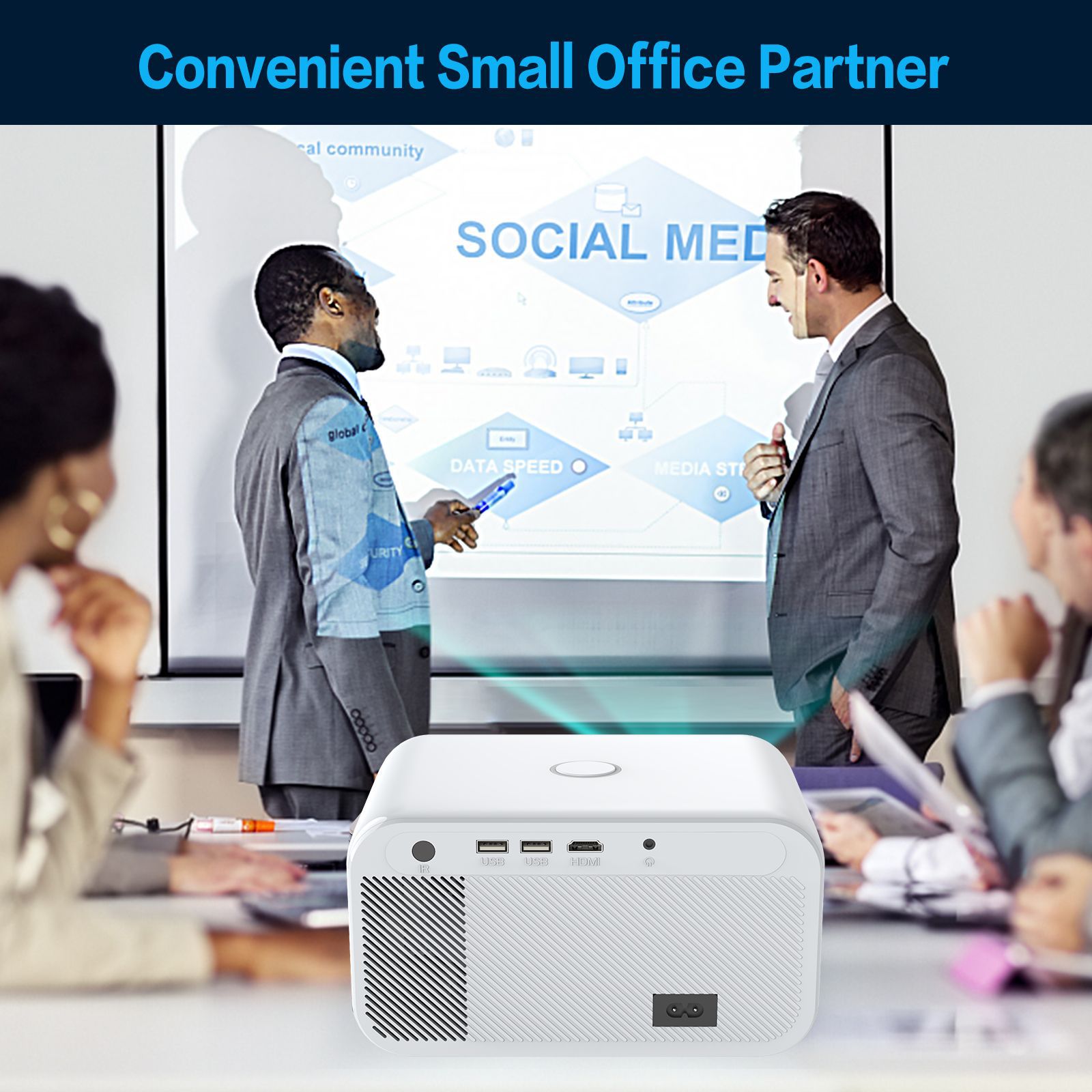 Home Office HD Projector 300 Lumen Electric Focus Projector