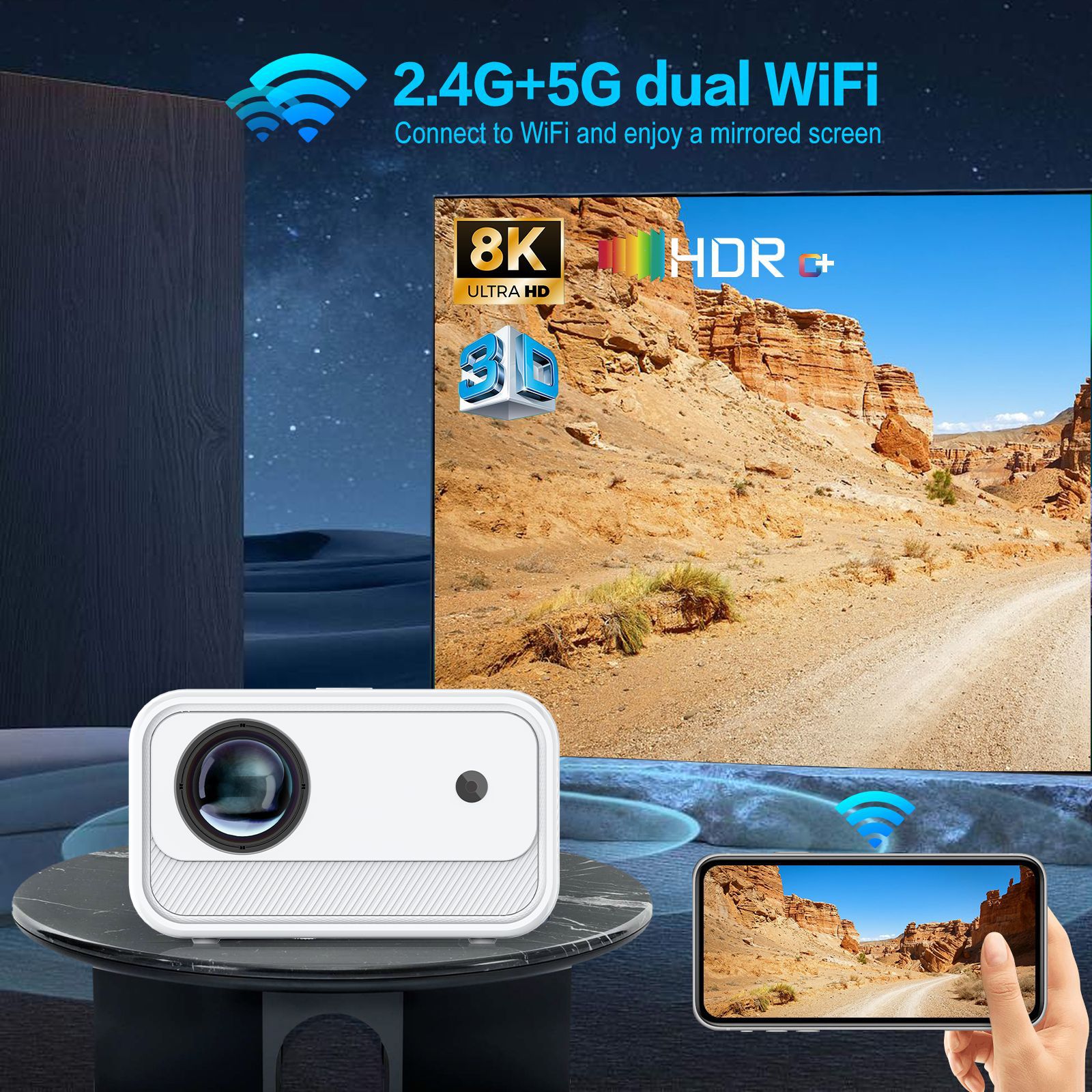 Home Office HD Projector 300 Lumen Electric Focus Projector