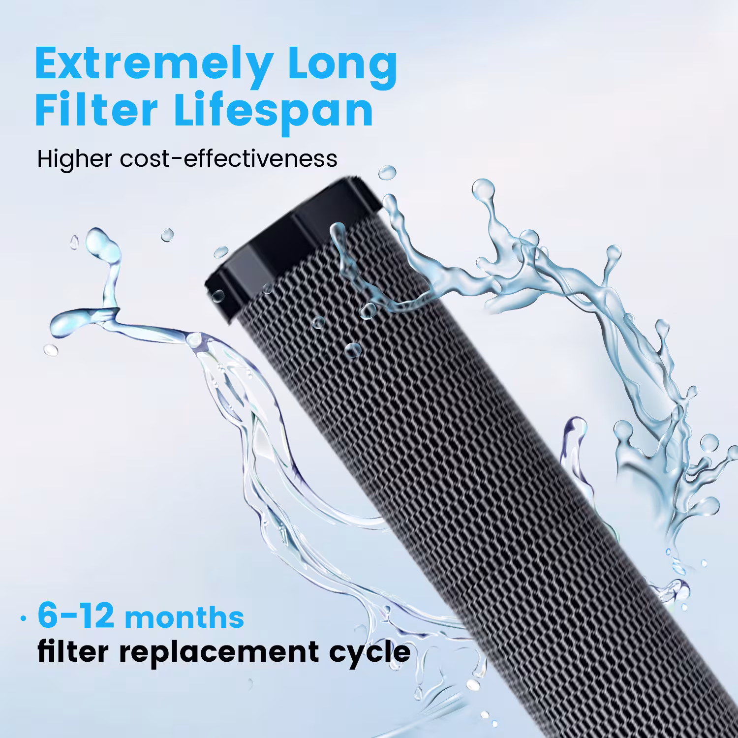 White Countertop Carbon Rod Purifier Household Kitchen Faucet Tap Water Filter