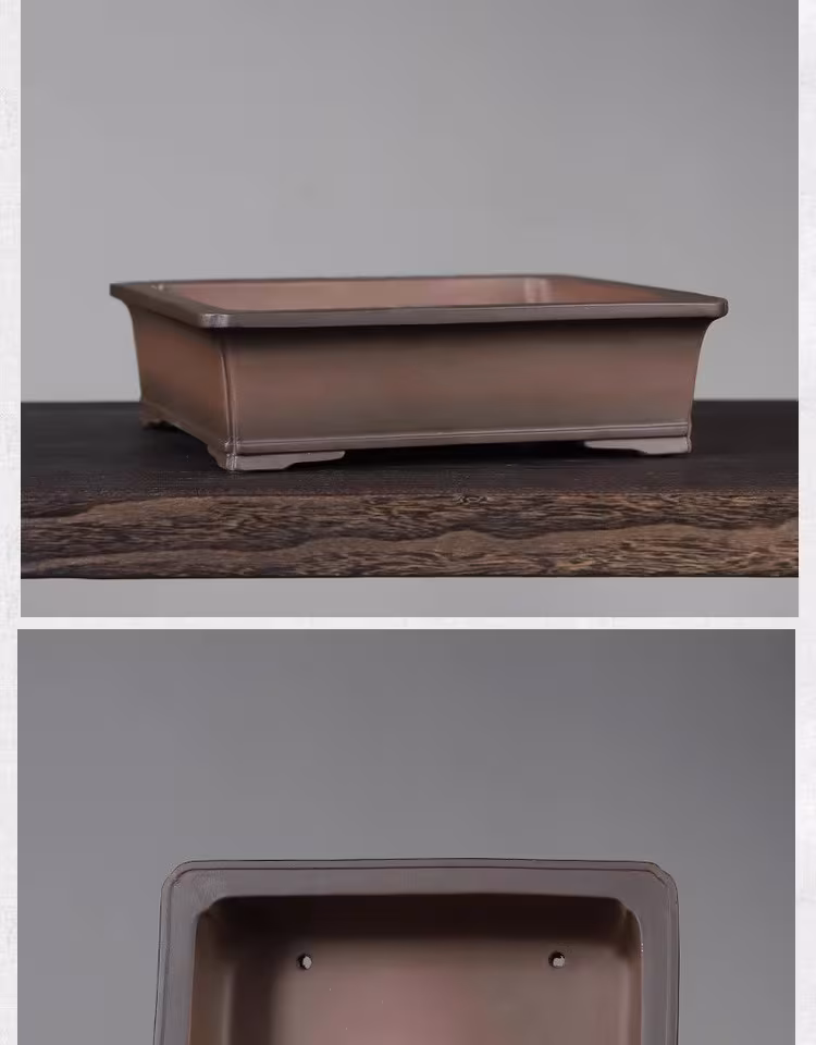 Purple Sand Flower Pot Japanese Antique Rectangular Purple Clay