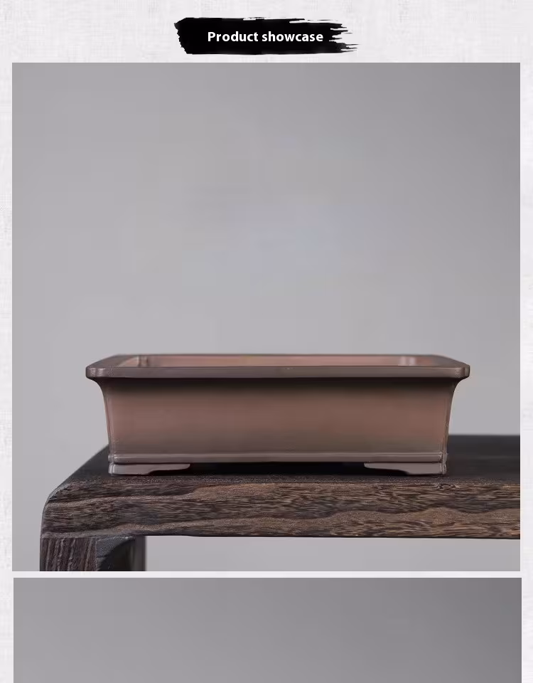 Purple Sand Flower Pot Japanese Antique Rectangular Purple Clay