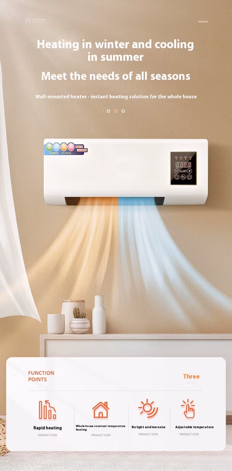 Wall Mounted Portable Cooling Heating Machine Remote Control Split Airconditioners Multifunctional Airconditioner For Home