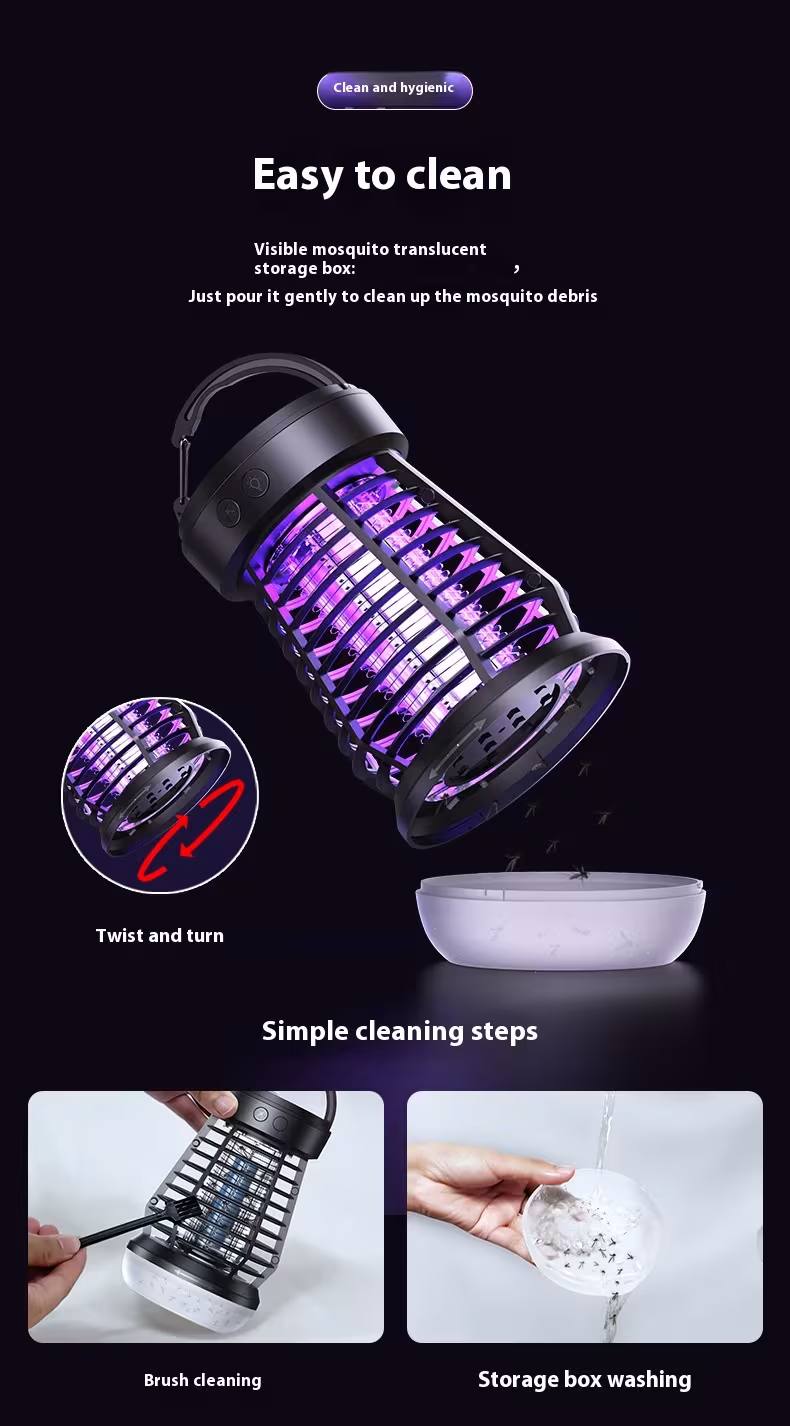 2in1 Mosquito Killer Lamp Electric Fly Catcher USB Rechargeable Electric Mosquito Swatter Electric Fly Trap With Night Light S0S Emergency Light Mosquito Killer Terrace Camping