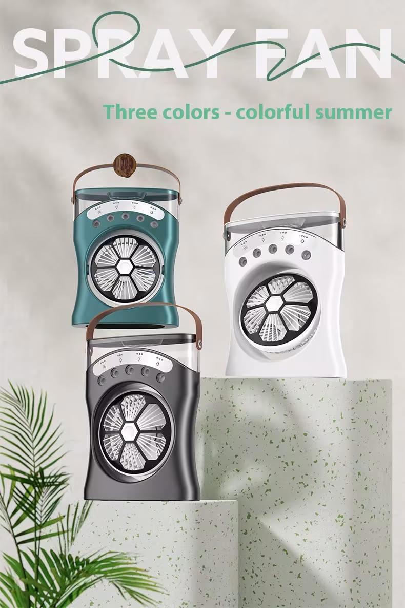 Portable Fan Portable Mini Humidifier Fan Water Spraying Fan Rechargeable Cooler Air Adjustment Fan For Hot Weather