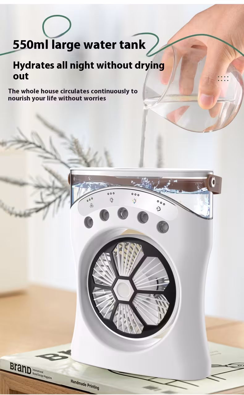 Portable Fan Portable Mini Humidifier Fan Water Spraying Fan Rechargeable Cooler Air Adjustment Fan For Hot Weather