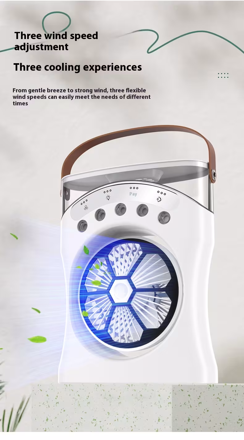 Portable Fan Portable Mini Humidifier Fan Water Spraying Fan Rechargeable Cooler Air Adjustment Fan For Hot Weather