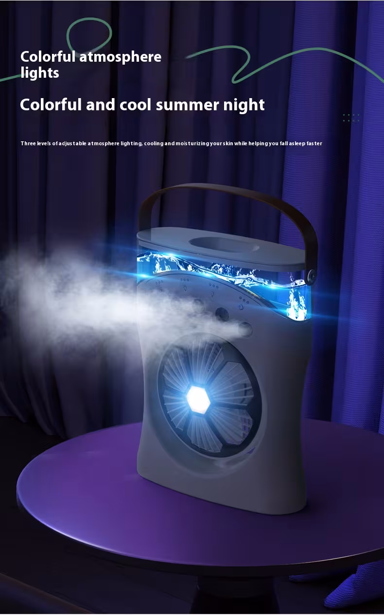 Portable Fan Portable Mini Humidifier Fan Water Spraying Fan Rechargeable Cooler Air Adjustment Fan For Hot Weather