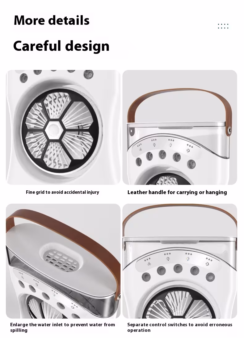 Portable Fan Portable Mini Humidifier Fan Water Spraying Fan Rechargeable Cooler Air Adjustment Fan For Hot Weather