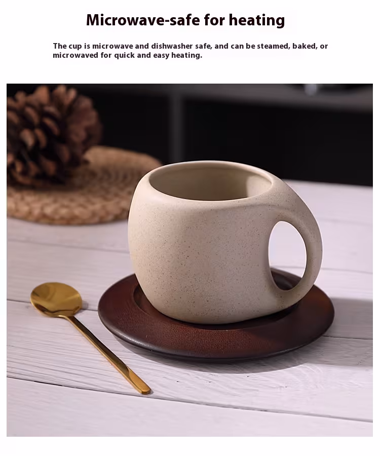 Stoneware Solid Wood Coaster Latte American Coffee Ceramic