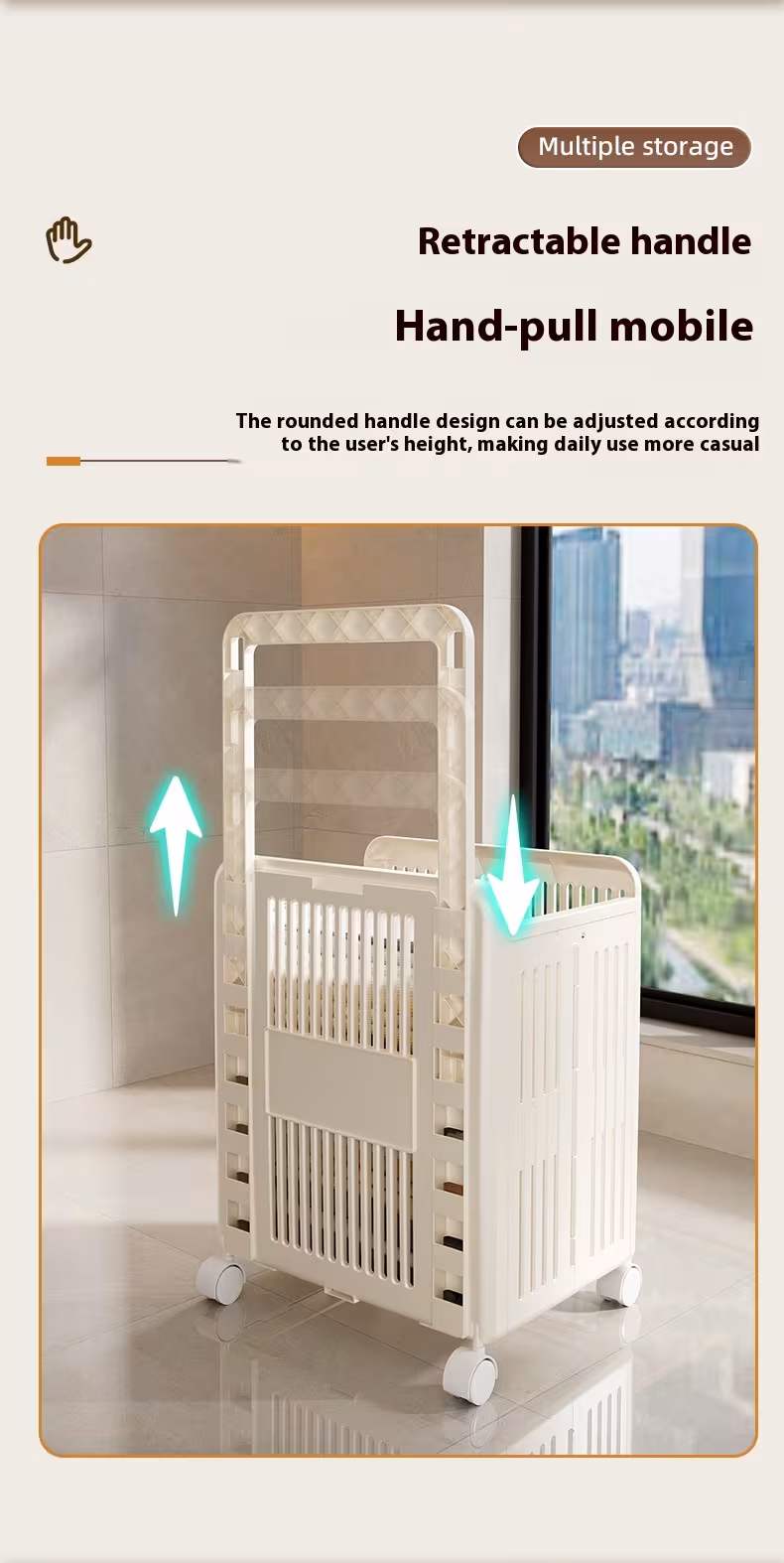 Household Toilet Laundry Baskets Double-layer Large Capacity Foldable Laundry Basket