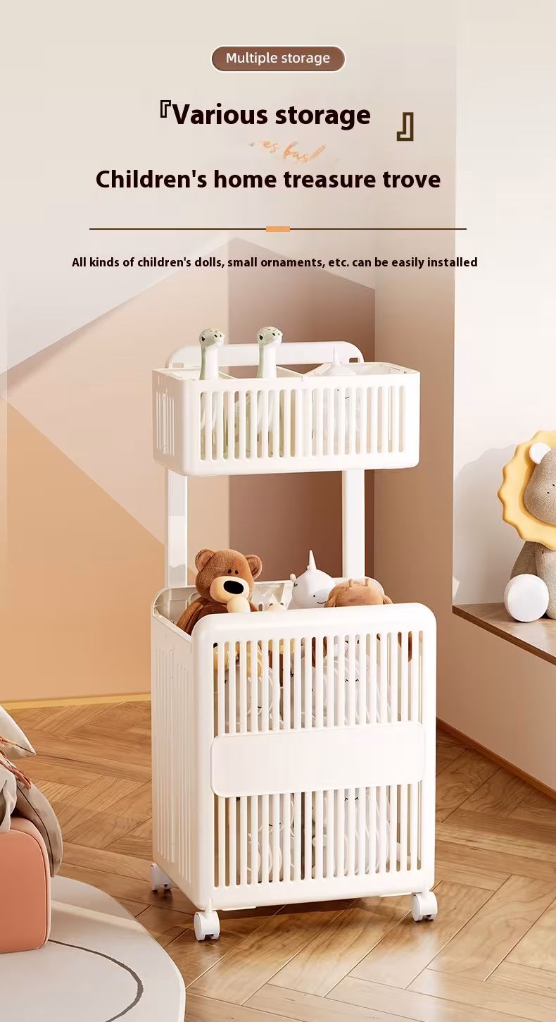Household Toilet Laundry Baskets Double-layer Large Capacity Foldable Laundry Basket